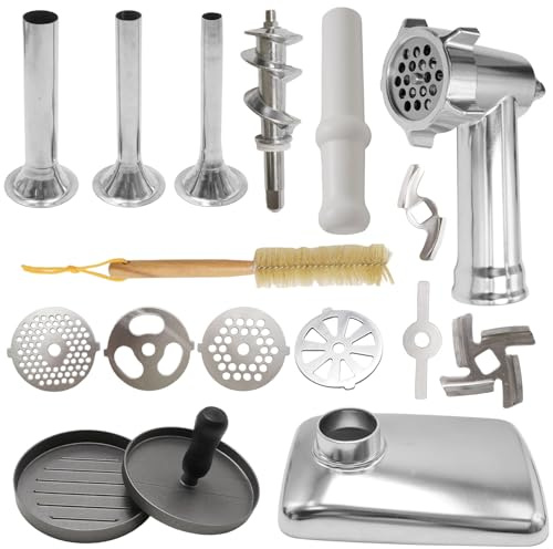 Ollanoos Metal Food Grinder Attachment, Replacement for KitchenAid Stand Mixer Replacement for PHISINIC Stand Mixer Replacement for Cuisinart SM-50BC SM-50R SM-50TQ