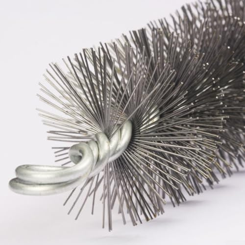 Niceminiwall Round Steel Wire Chimney Sweep Brush for for Fireplace Flue and Stove Pipe Cleaning, High Temperature Resistant, Flexible Bristles, Suitable for for Boilers, Vents,(60mm)