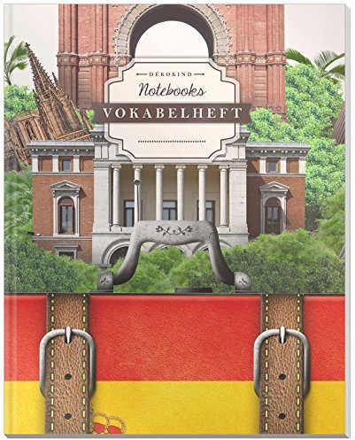DÉKOKIND Vokabelheft | DIN A4, 84 Seiten, 2 Spalten, Register, Vintage Softcover | Dickes Vokabelbuch | Motiv: Spanish Travel