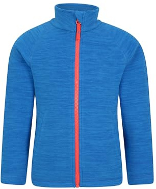 Mountain Warehouse Snowdonia Kids Fleece Jacket - Soft Touch Sweater, Lightweight, Quick Drying Pullover, Antipill Top, Practical - For Spring Summer, Travelling Blue (01) Teen Size 13 Years