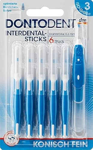 Interdental Sticks blau 2,5-4,5 ISO 3, 1 Packung mit 6 Stück