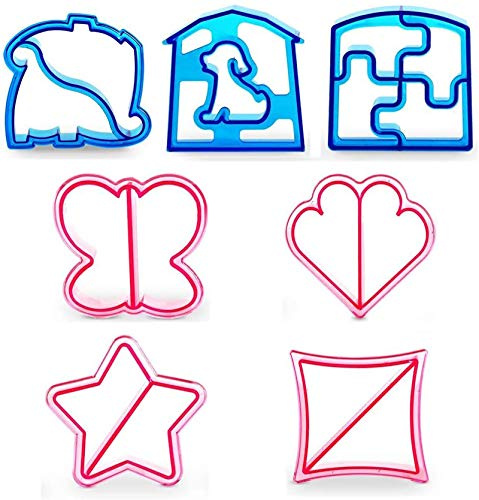 7 Pack Sandwich Cutters and Bread Crust Shape Remover for Kids, Messar Cute Animals Shapes Toast Mould DIY Sandwich Slicer Maker Kit for Children Bento Lunch Box Food Decor- Color Random (Style C)