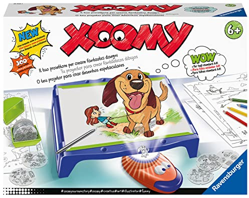 Ravensburger - Xoomi Maxi, Table de Dessin Format A4 avec projecteur Lumineux, 300 Motifs illustrés dans 72 Films, Jeu créatif pour Enfants et Filles, 6 Ans