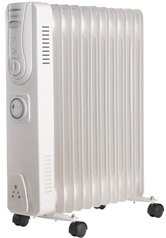 VonHaus Radiateur Bain d'Huile à 11 Ailettes à Commande Thermostatique - Radiateur Électrique pour Bureau à Domicile - Chauffage d'Appoint 2,5 kW - Chauffe Rapidement n'Importe Quelle Pièce