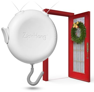 Gancio Regolabile per Porta con Zip - Appendere Senza Danni su Porte in Vetro, dello Schermo, Armadio, Camera da Letto e Bagno