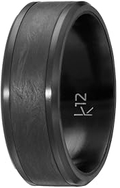 kohlenstoff 12 Forged Carbon Ring Schwarz für Damen und Herren hochwertig beschichtet aus geschmiedetem Carbon und Edelstahl (62)