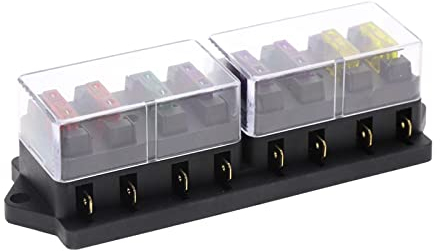 4/6/8/12-Wege-Auto-Sicherungskasten, Auto-Sicherungshalter, Auto, LKW, Auto-Blatt-Sicherungskasten mit 4/6/8/12 Sicherungen for 12 V 24 V ATO-Standardschaltung Ersatzsicherung (Color : 8 Way)