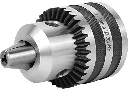 Key Type Drill Chuck 1/8in- 5/8in 3-16mm Capacity 1/2-20 UNF Mount Keyed Drill Chuck with Key