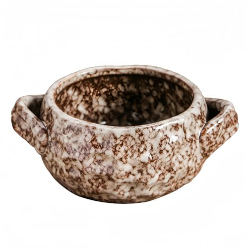 Dowbom Ciotola da zuppa con manico, tazze da brodo, ciotole con manici, tazza per zuppa di cipolle francesi, ciotole per zuppa di cipolle (grigio, 400 ml)