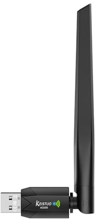 KEISTUO WLAN Stick AC650 Mit Eingebautem Treiber, DualBand 5GHz/2,4GHz, WiFi Adapter für PC/Desktop/Laptop, Kompatibel Mit Windows XP/7/8/10/11, USB-Adapter Mit 5dBi Antenne