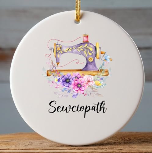 Weihnachtsbaumschmuck Quilterinnen, Die Alles Haben, Nähen, Nähen, Personalisierte Nähmaschine, Mama-Quilt, Qu-EEN Der Maschine Weihnachtsschmuck Ideal Runde Keramik Ornament Weihnachtsanhänger