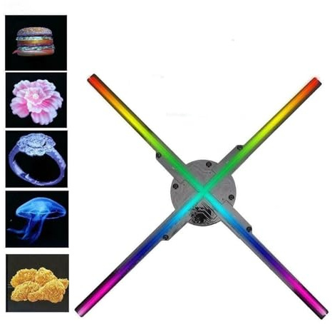 OUTFYT Proiettore olografico 3D con Telecomando, pubblicità Commerciale, Display Luminoso,qualità Dell'immagine HD