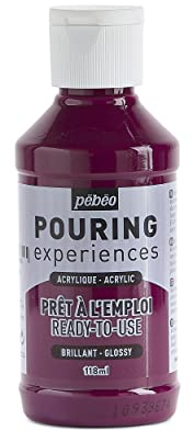Pébéo Pouring Experiences Acrylfarbe zum Gießen - Gebrauchsfertig und Vorgemischt - Ideal für Fluid Art - Dunkles Magenta - 118 ml
