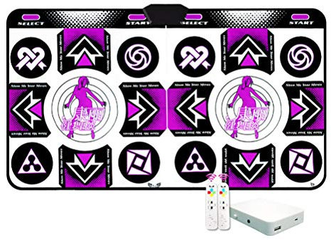 Stecto Tapis de danse double sans fil, tapis de jeu sans fil, tapis de course, tapis de jeu en mousse épaississant, tapis de danse doux pour adultes et enfants, ordinateur de télévision HD, 165 x 81