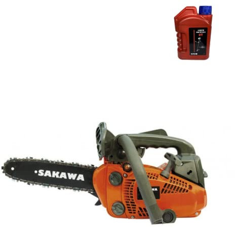 SAKAWA Motosierra de Gasolina para la Poda Espada 10 + Aceite 2 Tiempos