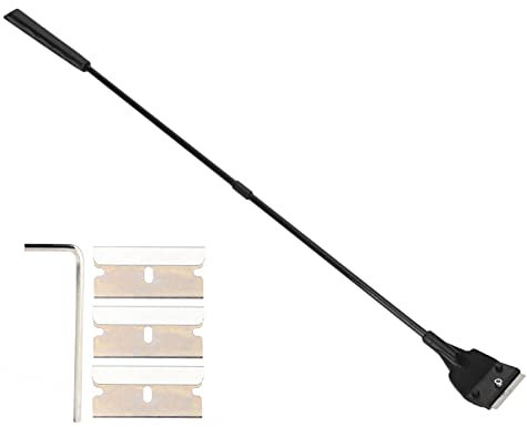 Cocoarm Aquarium-Algenschaber, Austauschbare Klingen, Aquarium-Glasreiniger, Algenschaber, Doppelzweck-Schaufel, Langer Griff (Extra Langer Schaber)