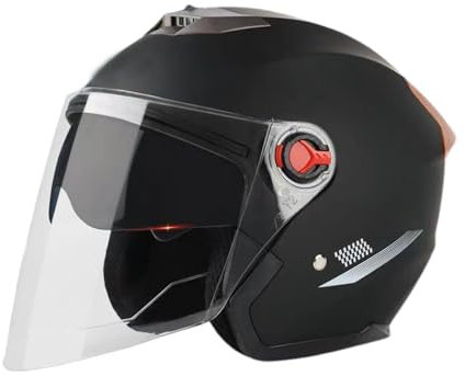 Roller Helm Mit Visier, Motorrad Helme Für Herren, Motorrad-Helmabdeckung Mit Offenem Gesicht, Moped-Motorradhelme Mit Klarem Visier, Sonnenschutz Für Damen Und Herren Gegen Wind Im Winte