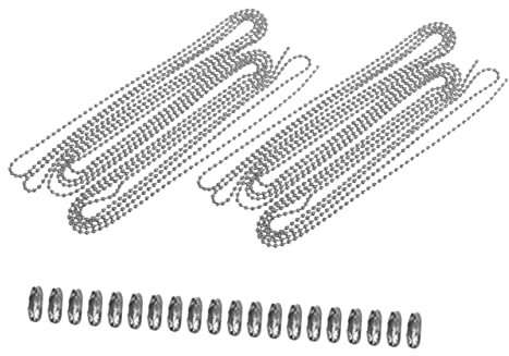 VILLCASE Stainless Steel Ball Chain Necklace 2 Sets 3m Silver Beaded Chain 10 Connectors 2.4mm for DIY Jewelry Making Craft Supplies