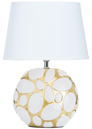 ARTE LAMP Tischlampe Moderne Keramik-Tischleuchte für Wohnzimmer, Gold, E14, dimmbar, 18 x 25 x 34 cm