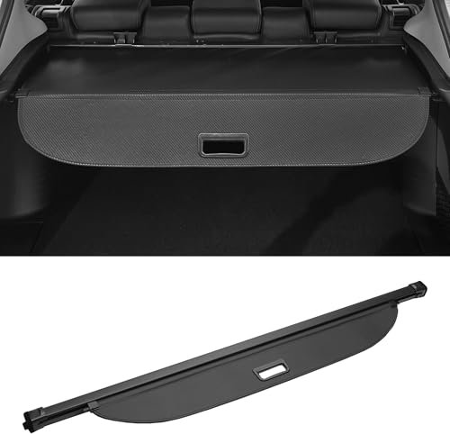 Motoforti Cache-Bagages Rétractable Pour Coffre De Voiture Pour Ford S-Max 2007-2014 Étagère De Coffre Arrière Pare-Soleil De Sécurité Pour Bagages Couverture En Fibre De Carbone Noire