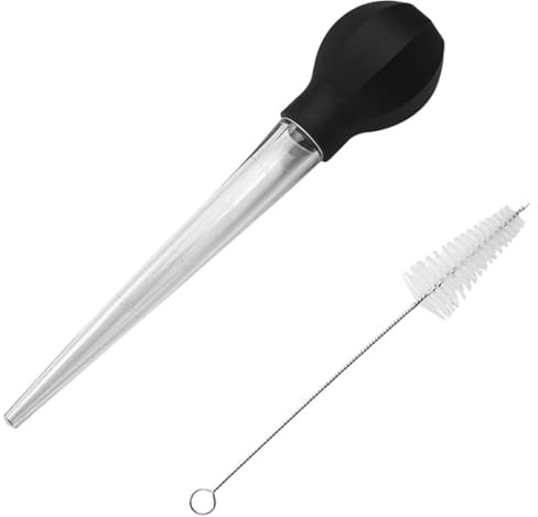 Durlo Jeringa para pavo, jeringa resistente al calor con cepillo de limpieza, pera de silicona de grado alimenticio para cocinar pavo y pollo