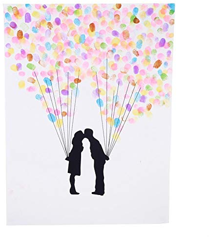 MAGT Impronte Digitali Albero, Impronta Digitale in Tela 6 Colori Libro Degli Ospiti per Matrimonio L'anniversario