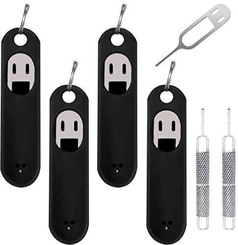 6 Pack SIM Card Removal Tool, Sim Card Tray Opening Tool Eject Pins Needle Opener Ejector Compatible with All iPhone Apple iPad HTC Samsung Galaxy Cell Phone Smartphone Watchchain Link Remover, Black