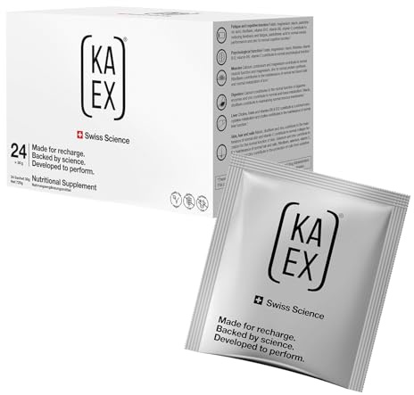 24 x 30 g KA-EX polvo científico para beber con aminoácidos, electrolitos, vitamina C, zinc, vitamina E y mucho más | Para tomar en la fase de regeneración, vegano, bajo en calorías y sin gluten…