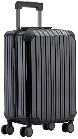 Münicase M816 TSA-Schloss Koffer Reisekoffer Trolley Hardschale Boardcase (Schwarz, Kleiner Koffer)