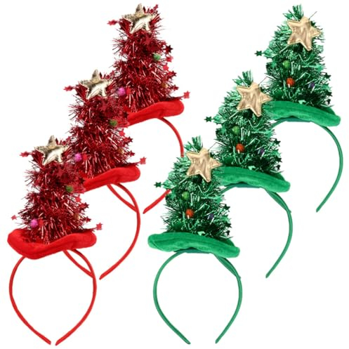 FRCOLOR 6stücke Teiliges Weihnachtsbaum Stirnband Dekoratives Haarband Für Xmas-party Leicht Und Bequem Für Fotos Und Festliche Anlässe Nicht Deformierbar Perfektes Kostümzubehör