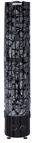 Harvia Cilindro PC66 Black Stufa per sauna 6,6 kW con controllo integrato, acciaio nero
