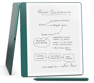 Amazon Kindle Scribe (64GB) - Your notes, documents and books, all in one place. With built-in AI notebook summarization. Includes Premium Pen - Metallic Jade