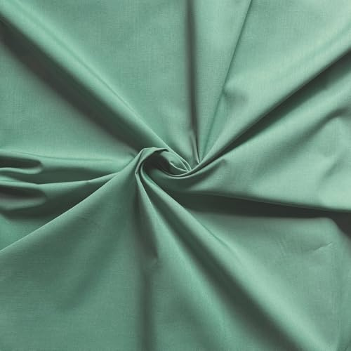 Stoffe al metro 2x1,50. Tessuti facili da lavare e asciugare. Popeline Verde in cotone poliestere, restringe pochissimo. Ideali per cucito creativo.