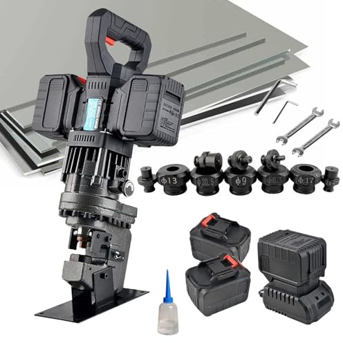 Jiangtaom Cordless Hydraulic Hole Puncher, Electric Hydraulic Hole Punching Tool- Angle Steel Punching Machine - Metal Hole Punch for Iron Aluminum