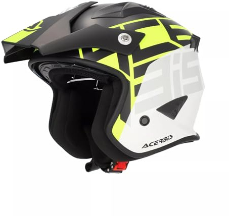 Acerbis Casco Jet Aria Graphic Negro/Amarillo flúor S