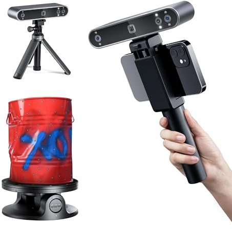 Revopoint POP 3 Plus 3D-Scanner, 0,04mm hoher Präzision, Erweitert | Handscanner, Vollfarbscan für mittlere Objekte, 3D-Scanner für 3D-Drucker, Kompatibel mit Android/iOS/Win10&11/macOS