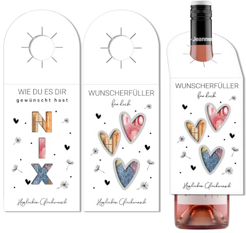 Wunscherfüller NIX Geldgeschenk Gutschein Flaschenetiketten Geldgeschenke Verpackung Geldverpackung für Geburtstag Weihnachten Hochzeit Valentinstag Reisen Jahrestag Geburtstagskarte Hochzeitskarte