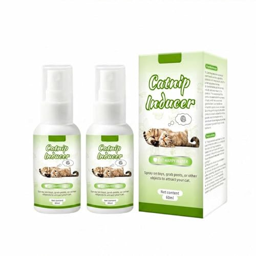 Générique 2Pcs Spray Herbe à Chat pour Chats Et Chaton, Naturel, Durable et Sûr, Idéal pour Jouets, Griffoirs et Entraînement, 60ml x 2