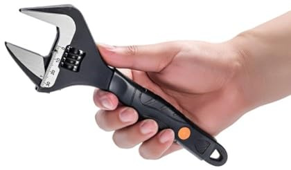 Lawnoval Chiave regolabile da 15,2 cm con ganascia extra larga (55% più larga), per doppia scala metrica/SAE, acciaio al cromo vanadio, impugnatura antiscivolo