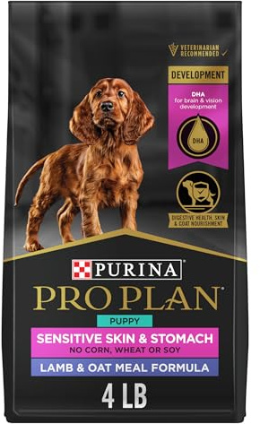 Purina Pro Plan Sensitive Skin and Stomach Puppy Food Lamb and Oat Meal Formula - 4 lb. Bag