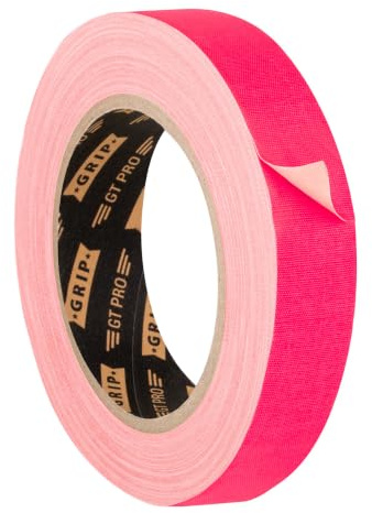 GRIP Eventbasics GT PRO Gewebeband – 25 mm x 25 m, neonpink | Premium Neon Tape mit starker Klebkraft – mattes Klebeband mit feinem Gewebe für professionelle Anwendungen
