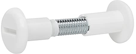 50 st SOTECH hylseskruvar vit Borrhål-Ø 8 mm för trätjocklek 31-40 mm med M6-gänga Möbelanslutningsskruv med hylsa Möbelanslutning av stål - plast Skåpanslutning med platt blad
