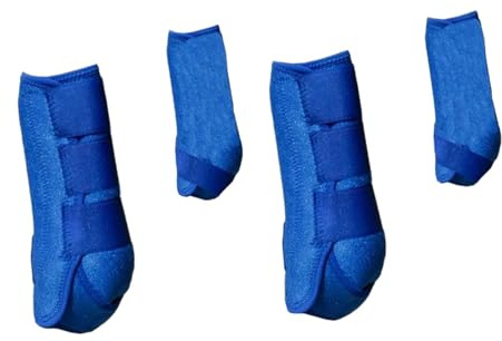 Fonowx 4 Uds Botas de Caballo Engranaje Neopreno protección de piernas envolturas para piernas para Montar Equipo Ecuestre, Azul