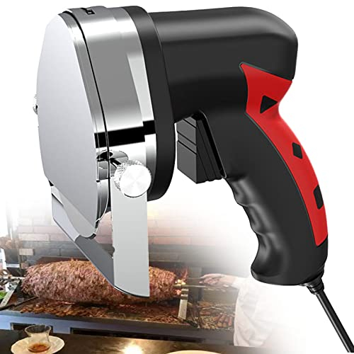 Affettatrice elettrica per kebab, taglierina Shawarma, coltello giroscopico commerciale, taglierina giroscopica portatile da 80 W, coltello da taglio per kebab, stile batteria (Instyle)