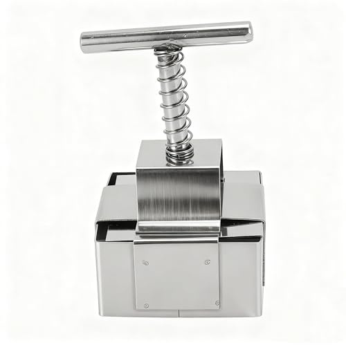 Clay Cutter Block with Spring Loaded Plunger, 2.4/4in Square Stainless Steel Cake Cutter Block Manual Clay Punch Tool for Handcraft DIY Cake (Small)