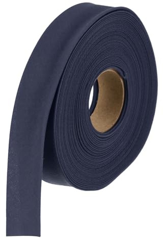 sourcing map 1 Inch Double Fold Bias Tape Polyester Continuous Bulk Bias Tape for Sewing,Seaming Quilting Hemming Binding Crafts (Navy Blue 10 Yards)