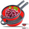 Collapsible Colander with Long Handle, 2 Pcs Small & Large Strainers and Colanders Collapsible, Pasta Vegetable Fruit Drain Basket Foldable Colander, Space-Saving Strainers for Kitchen
