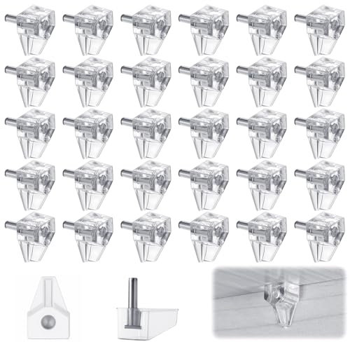 simarro 30 supporti per ripiani, 3 mm, trasparenti, in plastica, per mobili, librerie, armadi, pavimenti in vetro, scaffali