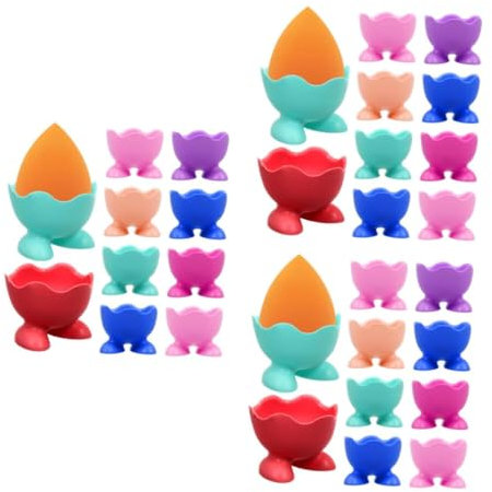 Alipis 3 Ensembles Chaudière À Oeufs Coquetier Bouilli Tasses Vapeur D'oeufs Support Bouilli Tasse À Œufs Coquetier Tasse Coquetier en Silicone Couleur Aléatoire 10 Pièces * 3