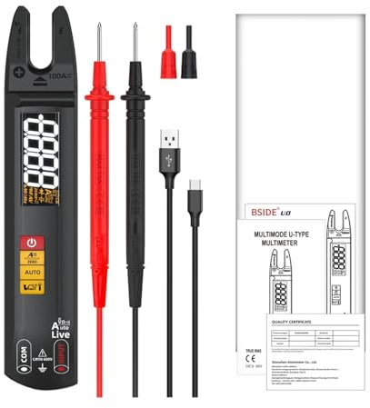 TIEOAXFT U0 U1 Pinza amperometrica Digitale DC AC Professionale 100A Pinza amperometrica T-RMS Corrente Tester Elettrico Multimetro Automatico(U0 Tool Kits)